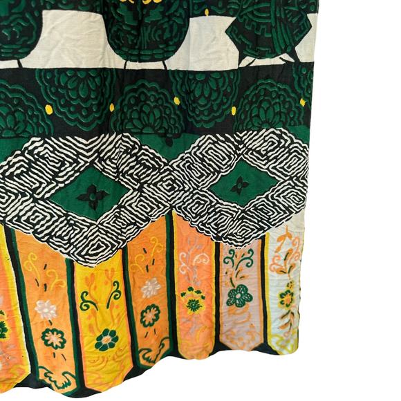 Vintage 60s 70s City Scene Maxi Dress Abstract Floral Boho Long Sleeve Medium - Picture 4 of 12